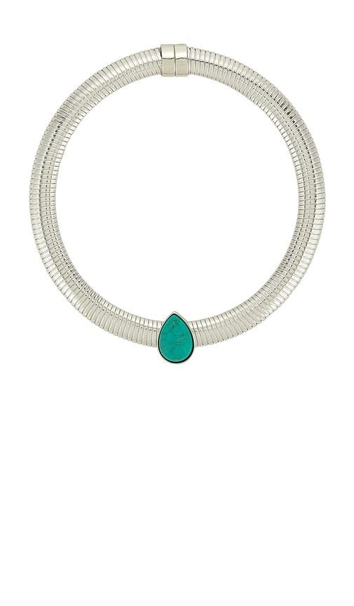 lovers and friends jubi statement collar in metallic silver.