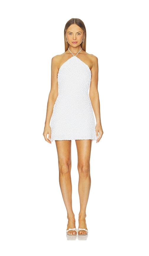 lovers and friends kaia sequin mini dress in white. - size l (also in s, xl, xs, xxs)