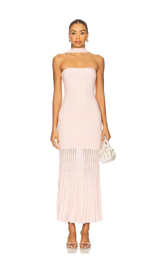 lovers and friends kelly pleated knit dress in pink. - size l (also in m, s, xl)