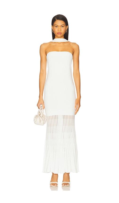 lovers and friends kelly pleated knit dress in white. - size l (also in m, s, xl, xs)