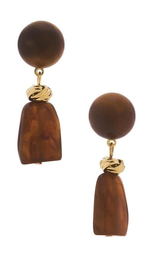 lovers and friends kelsey earrings in brown.