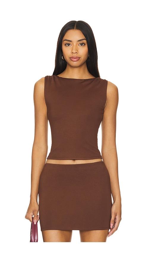 lovers and friends lainey top in brown. - size l (also in xs, xxs, s, m, xl)