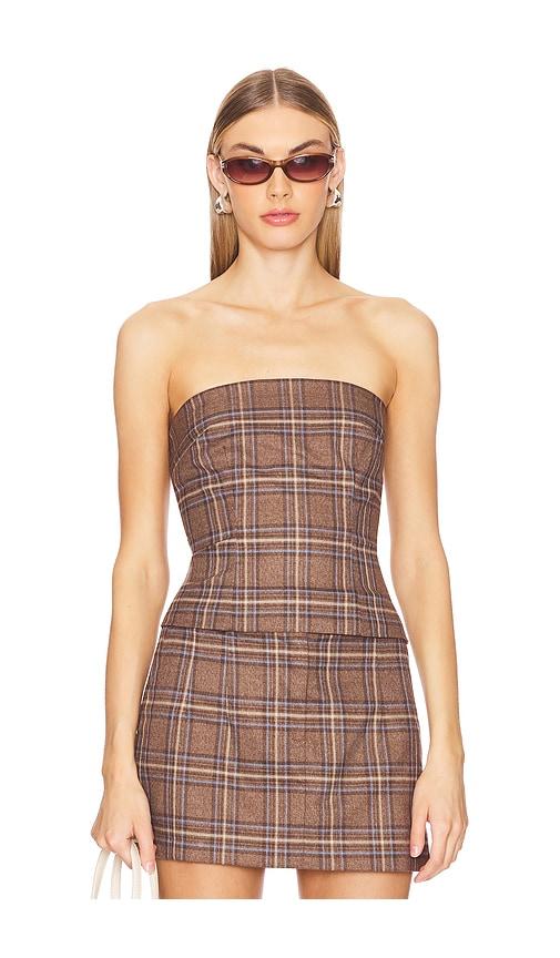 lovers and friends leah top in brown. - size m (also in s)