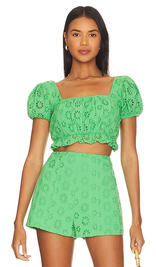 lovers and friends leah top in green. - size m (also in s, xl)