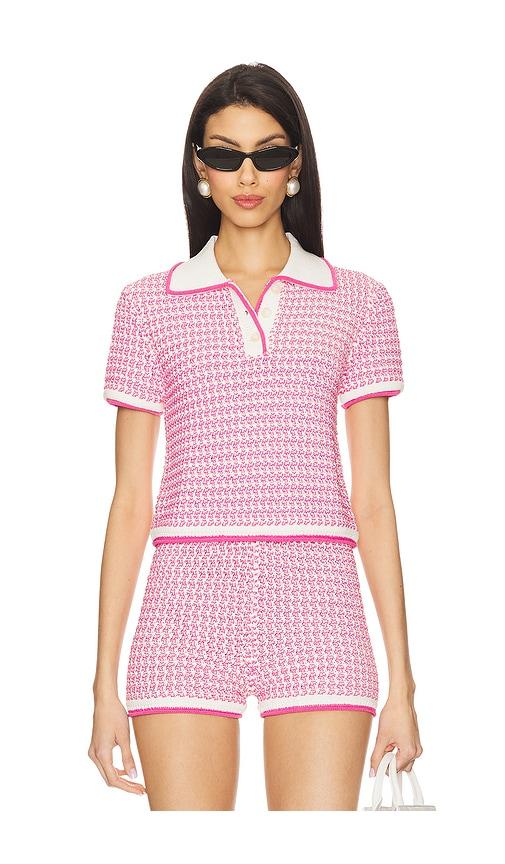 lovers and friends lena polo top in pink. - size m (also in xs, s)
