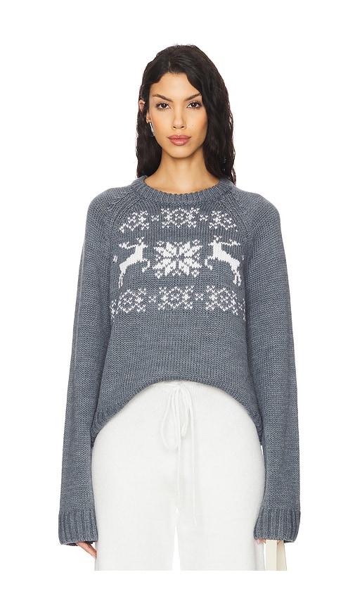 lovers and friends leo fairisle sweater in grey,white. - size l (also in m)