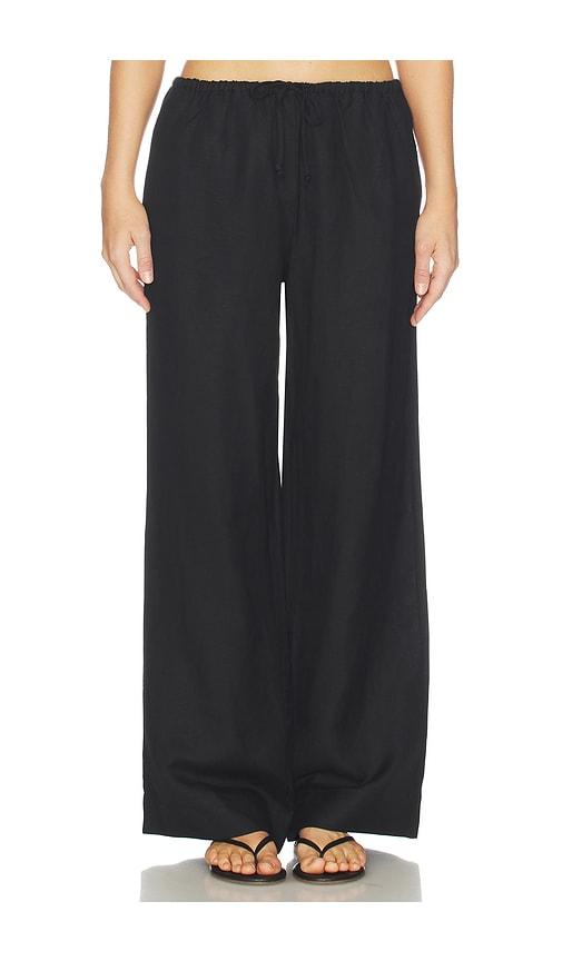 lovers and friends lexa linen pant in black. - size s (also in xxs)
