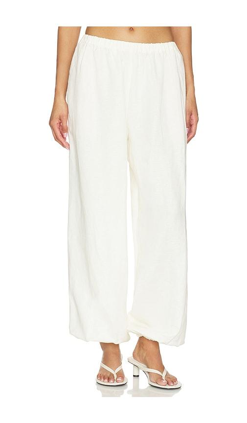 lovers and friends lexi linen pant in white. - size l (also in xs, xxs, s, m)