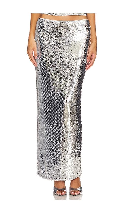 lovers and friends lilium skirt in metallic silver. - size m (also in s)