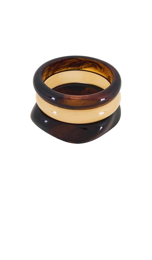 lovers and friends lindsey bangle set in brown.