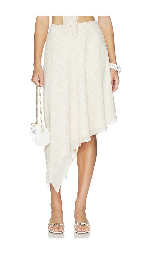lovers and friends lucielle midi skirt in tan. - size m (also in xs, s, xl)