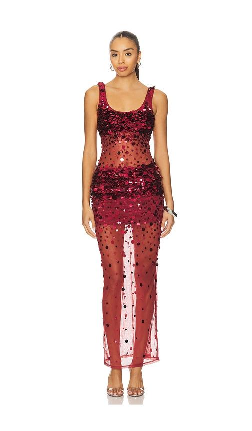 lovers and friends lydia sequin maxi dress in wine. - size m (also in s, xs, xxs)