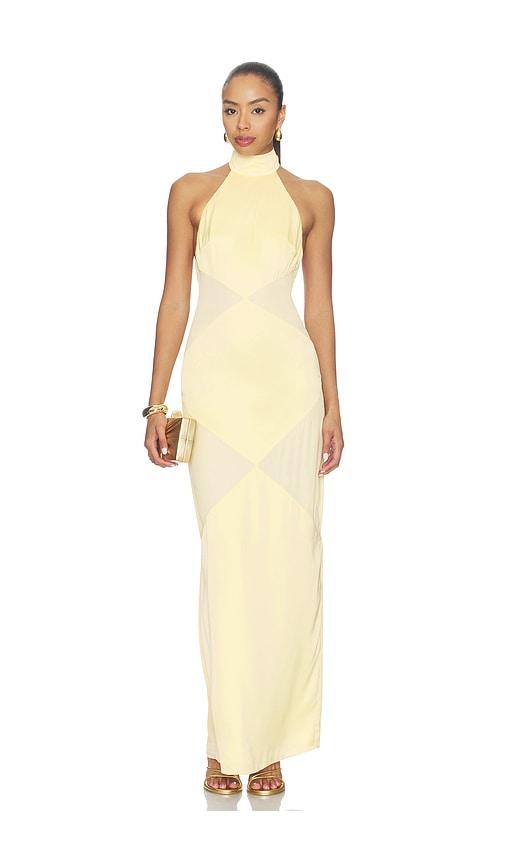 lovers and friends mariella gown in yellow. - size l (also in xxs, xs, s, m, xl)