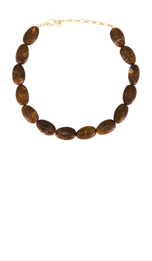 lovers and friends marigold necklace in brown.