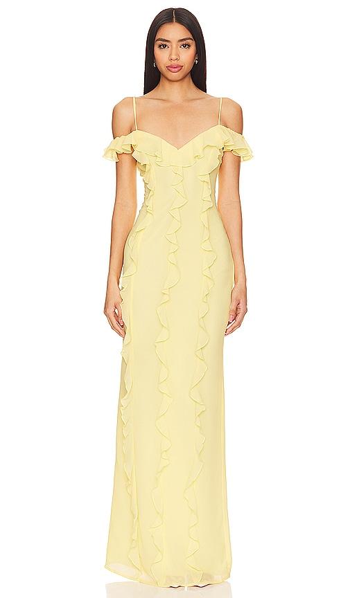 lovers and friends marisol gown in yellow. - size s (also in xxs, xs)