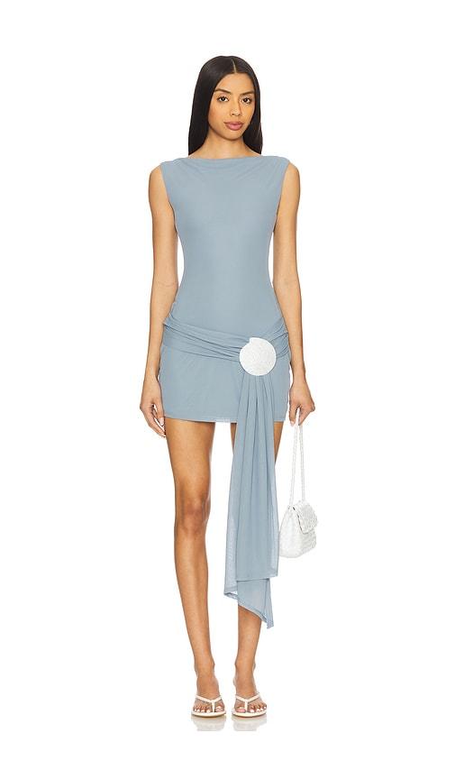 lovers and friends marlowe mini dress in blue. - size m (also in xs, xxs, s)