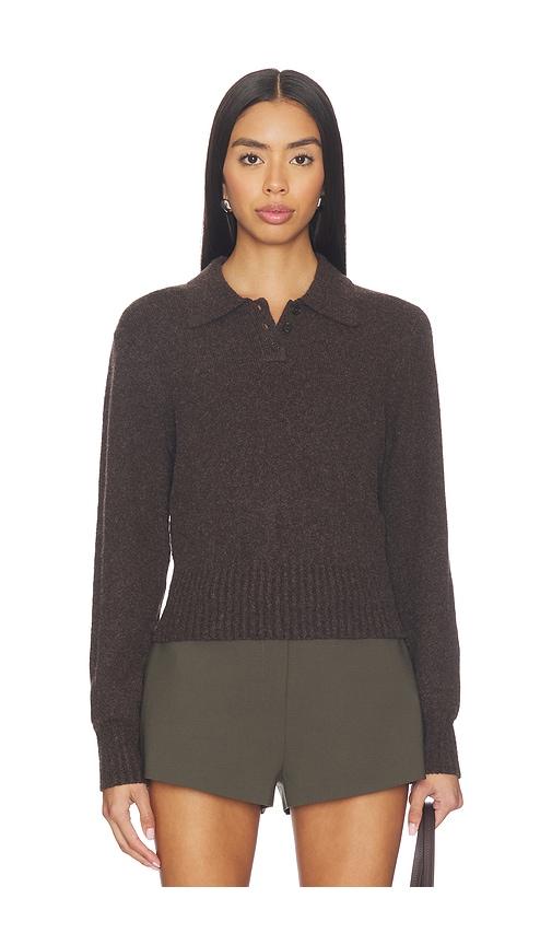 lovers and friends mattelyn polo sweater in brown. - size m (also in xs, xxs)