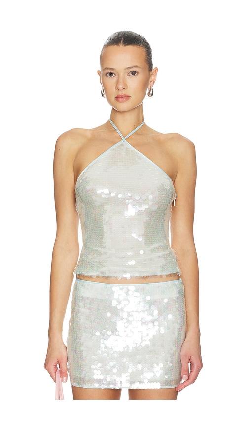 lovers and friends mollie top in baby blue. - size l (also in m, s, xl, xs)