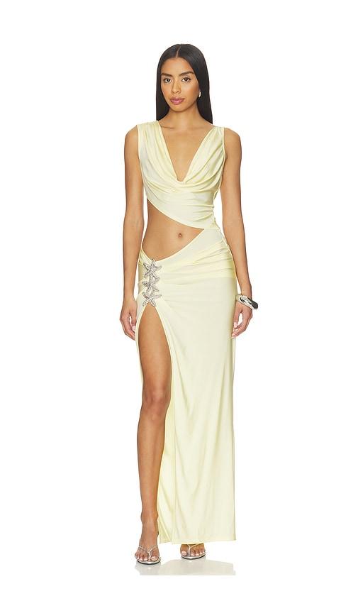 lovers and friends naia gown in yellow. - size l (also in m, s)