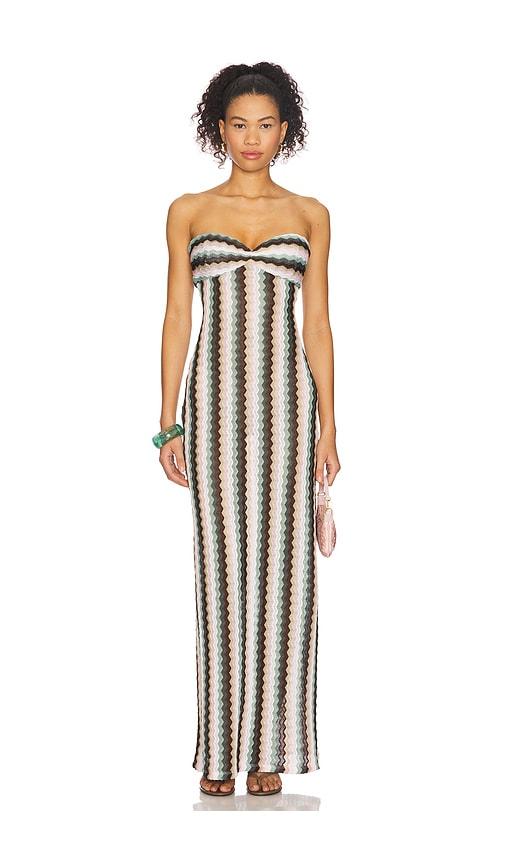 lovers and friends nettie maxi dress in sage,brown. - size m (also in xl)