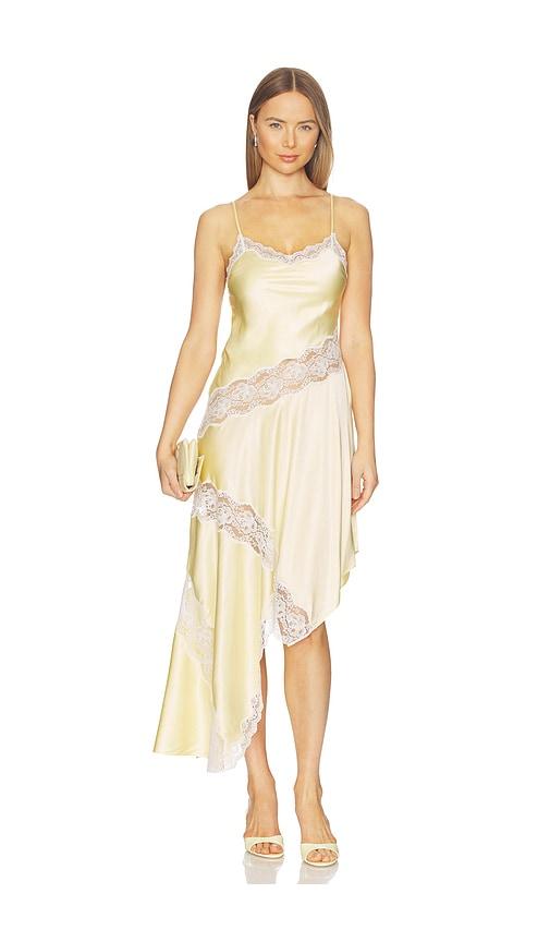lovers and friends nisa midi dress in yellow. - size l (also in s, m)