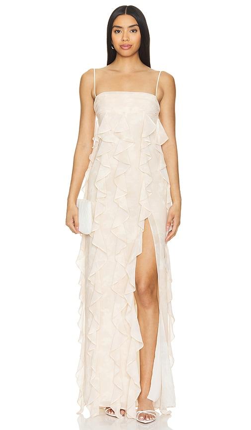 lovers and friends noa gown in beige. - size s (also in xs)