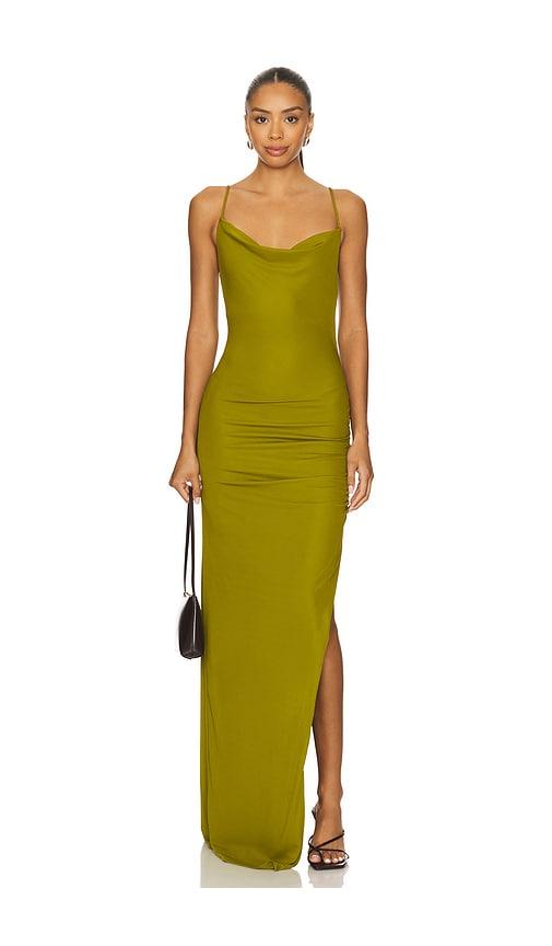 lovers and friends odessa gown in olive. - size m (also in xxs, xs)