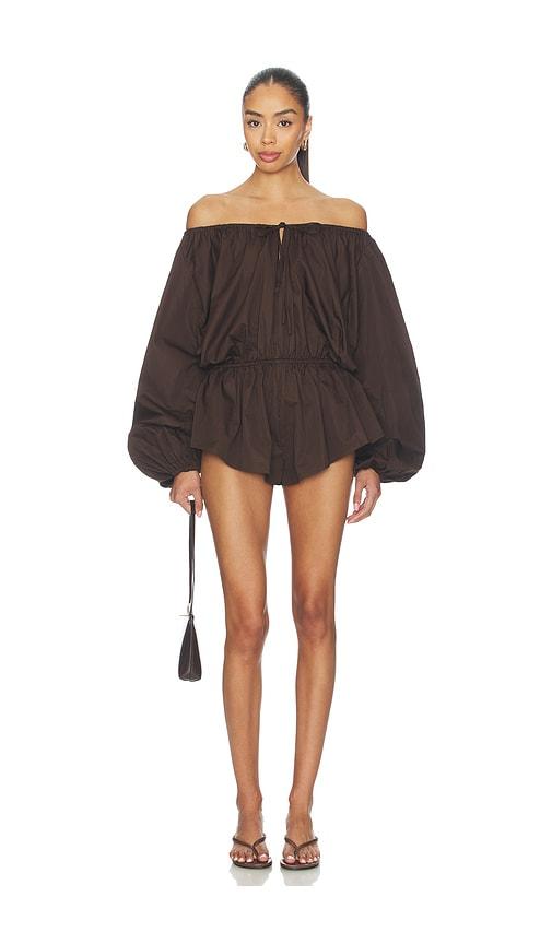 lovers and friends ofelia romper in chocolate. - size m (also in s, xs)