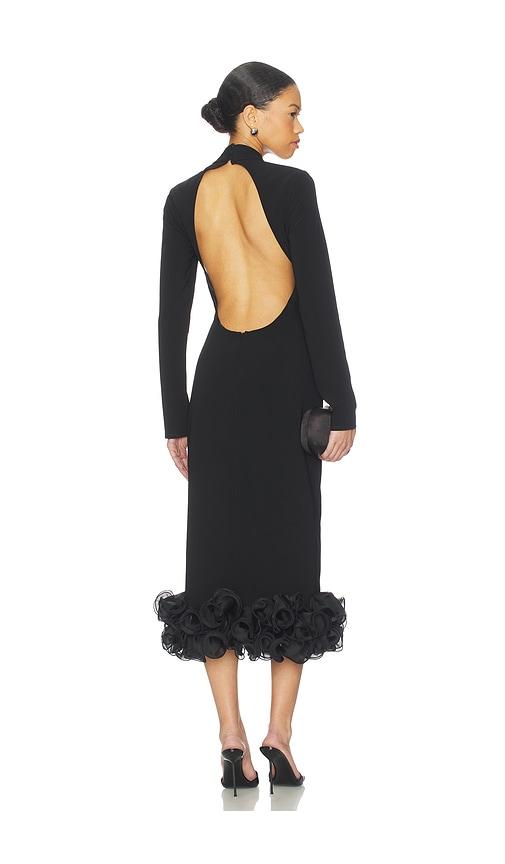 lovers and friends ophelia midi dress in black. - size m (also in xxs, xs, s)