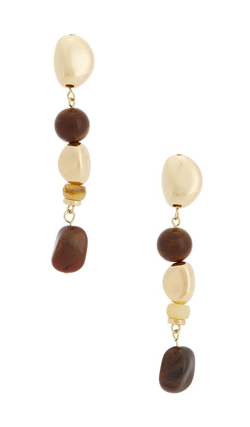 lovers and friends orla earrings in brown,metallic gold.