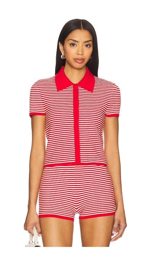 lovers and friends parker knit top in red. - size l (also in xxs, xs, s, m, xl)