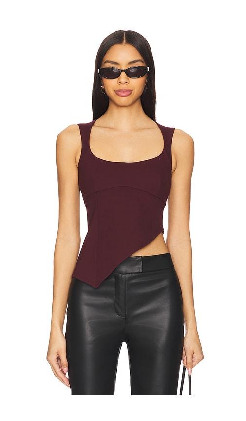 lovers and friends penn top in burgundy. - size xs (also in xxs)