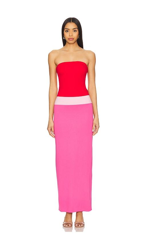 lovers and friends penny maxi dress in rose,fuchsia. - size l (also in m)