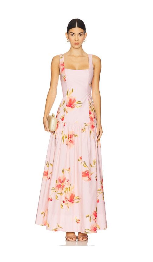 lovers and friends petal maxi dress in blush. - size s (also in xxs, xs)