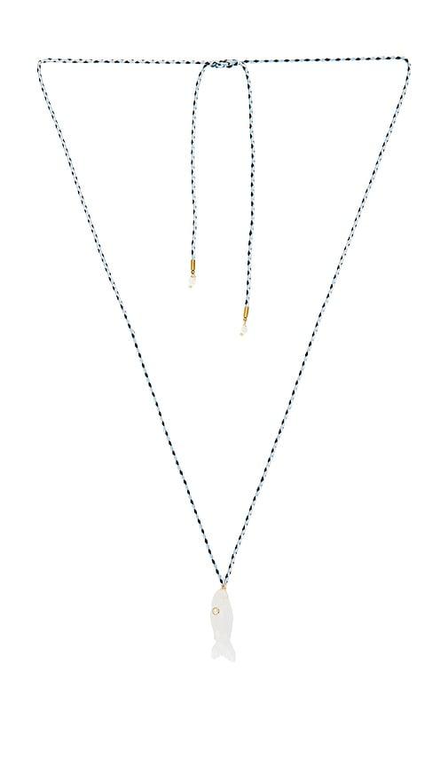 lovers and friends quin stone necklace in blue.