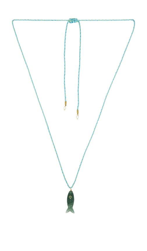 lovers and friends quin stone necklace in green.