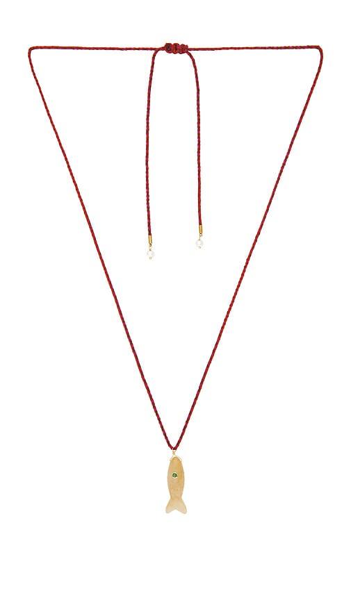 lovers and friends quin stone necklace in red.