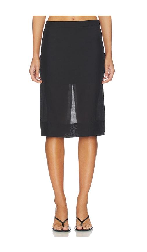 lovers and friends rachel midi skirt in black. - size m (also in xxs, s, xl)