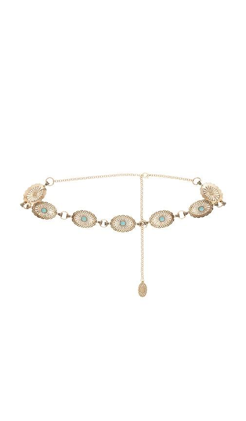 lovers and friends ren belt in metallic gold.