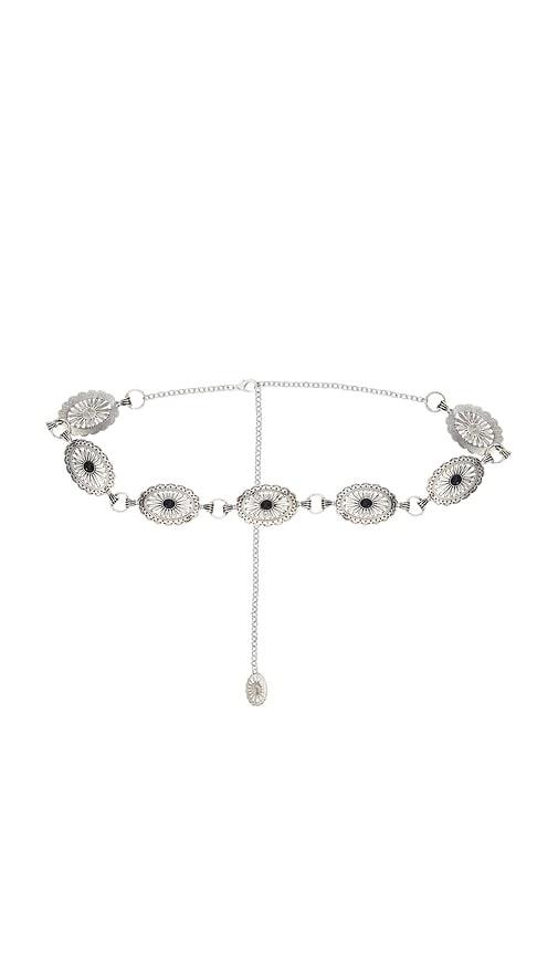 lovers and friends ren belt in metallic silver.