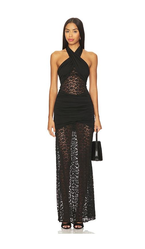 lovers and friends sachi gown in black. - size m (also in xxs, s)