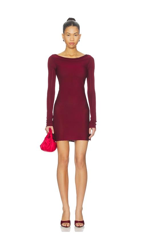 lovers and friends sally mini dress in burgundy. - size xs (also in xxs)