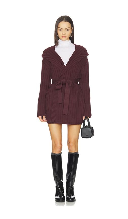 lovers and friends sariah wrap cardigan in burgundy. - size s (also in xs)
