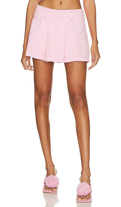 lovers and friends sean mini skirt in pink. - size l (also in s, m, xl)