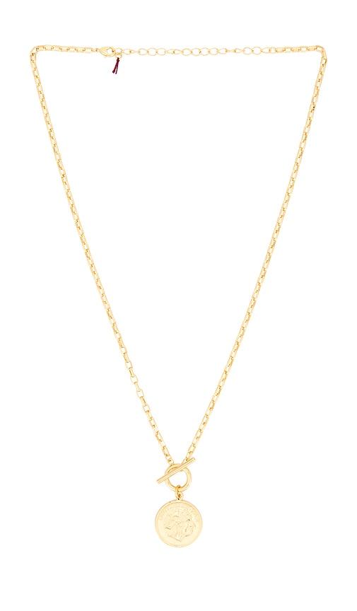 lovers and friends shani necklace in metallic gold.