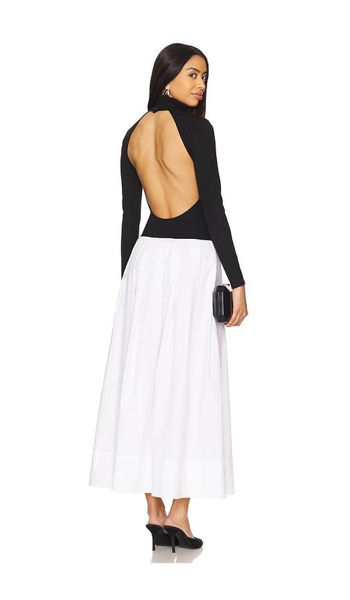 lovers and friends sol midi dress in black,white. - size l (also in s, m)