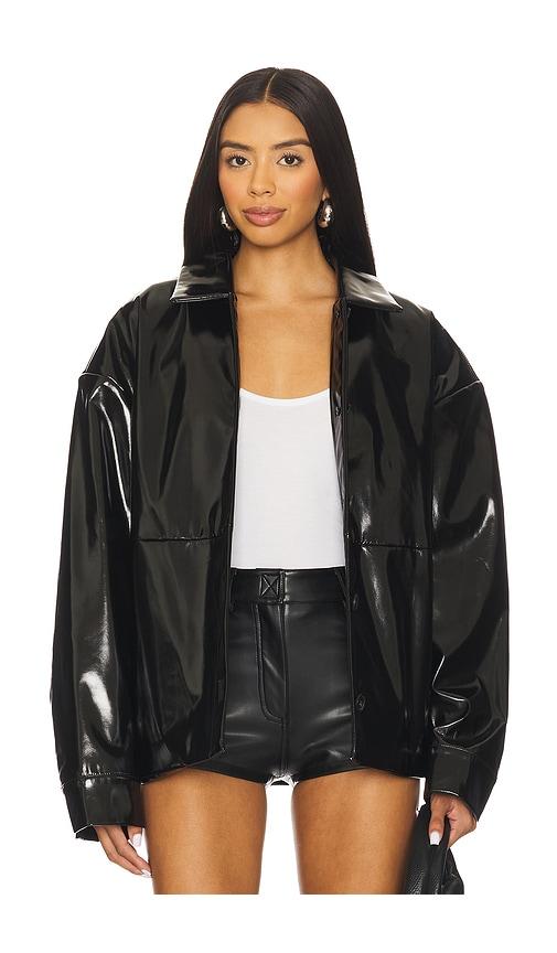 lovers and friends stella faux leather jacket in black. - size l (also in xxs, xs, s, m, xl)