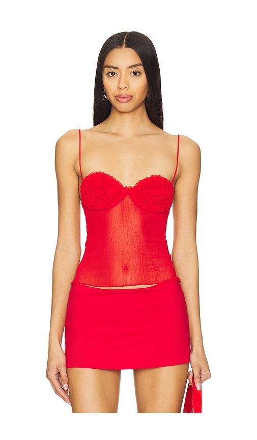 lovers and friends steph sheer top in red. - size m (also in xl)