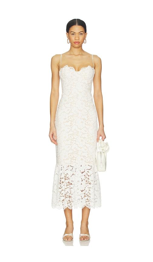 lovers and friends teagan midi dress in white. - size s (also in xl)