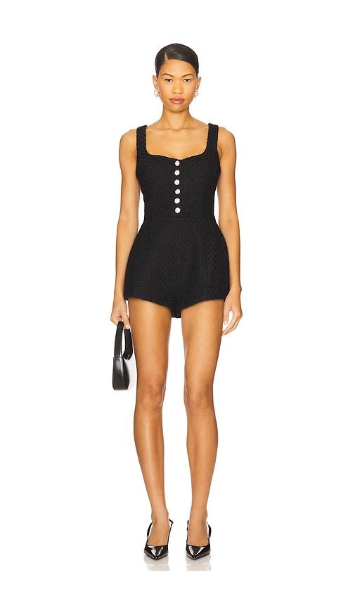 lovers and friends tweed josephine romper in black. - size l (also in s)